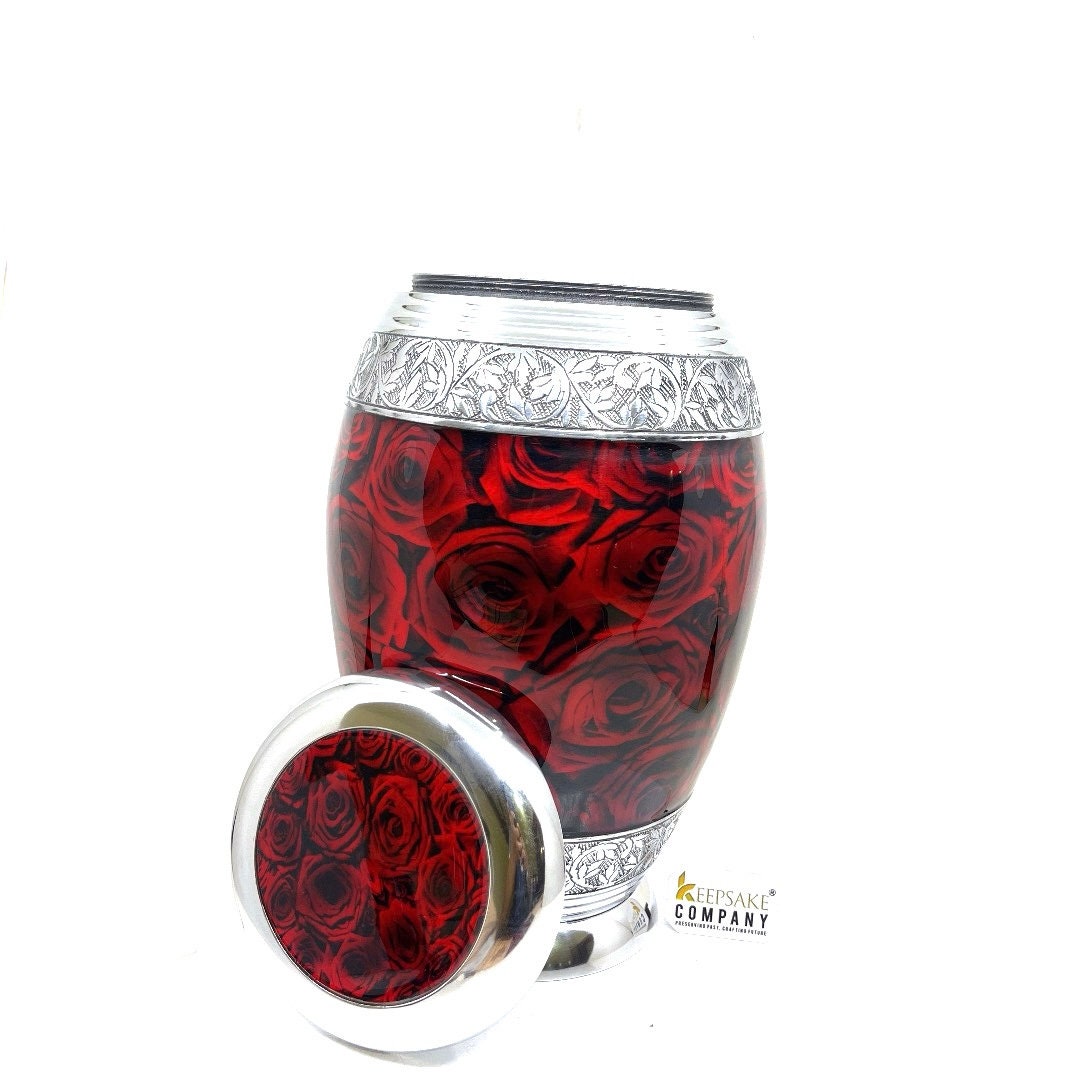 Red Roses Cremation urn for Human Ash - Urn for Ashes Male - Urn - Decorative Urns - Burial Urn - Urns - Erns for the Ashes - Ern