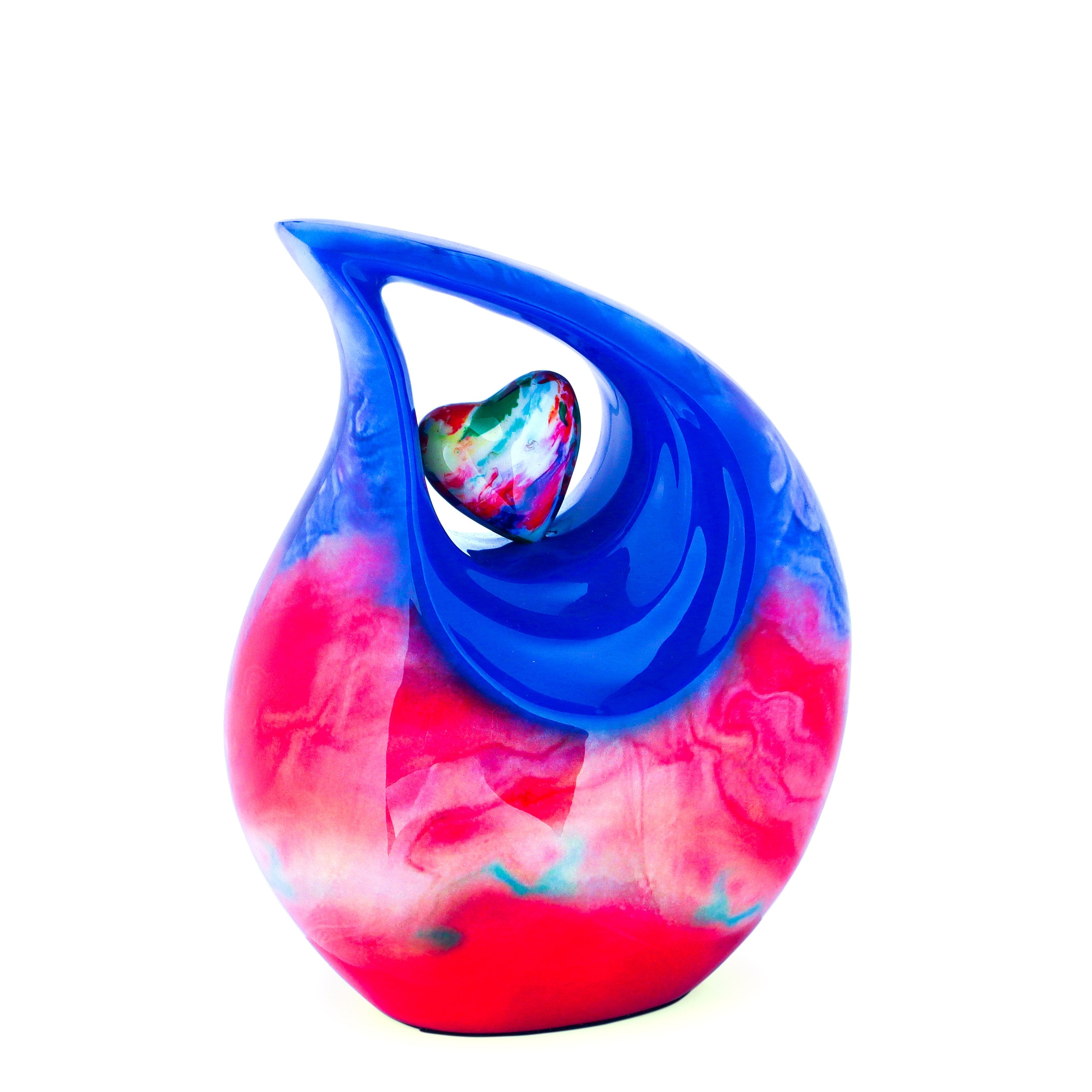 Teardrop Urn for Ashes - Multicoloured Keepsake Urn - Cremation Urns for Adult Male & Female - Memorial Urn