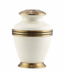 White Cremation Urns for Adult Ashes with Golden Band - Urns for Ashes Adult Male - Urns for Human Ashes - Decorative Urns from Keepsake Co.