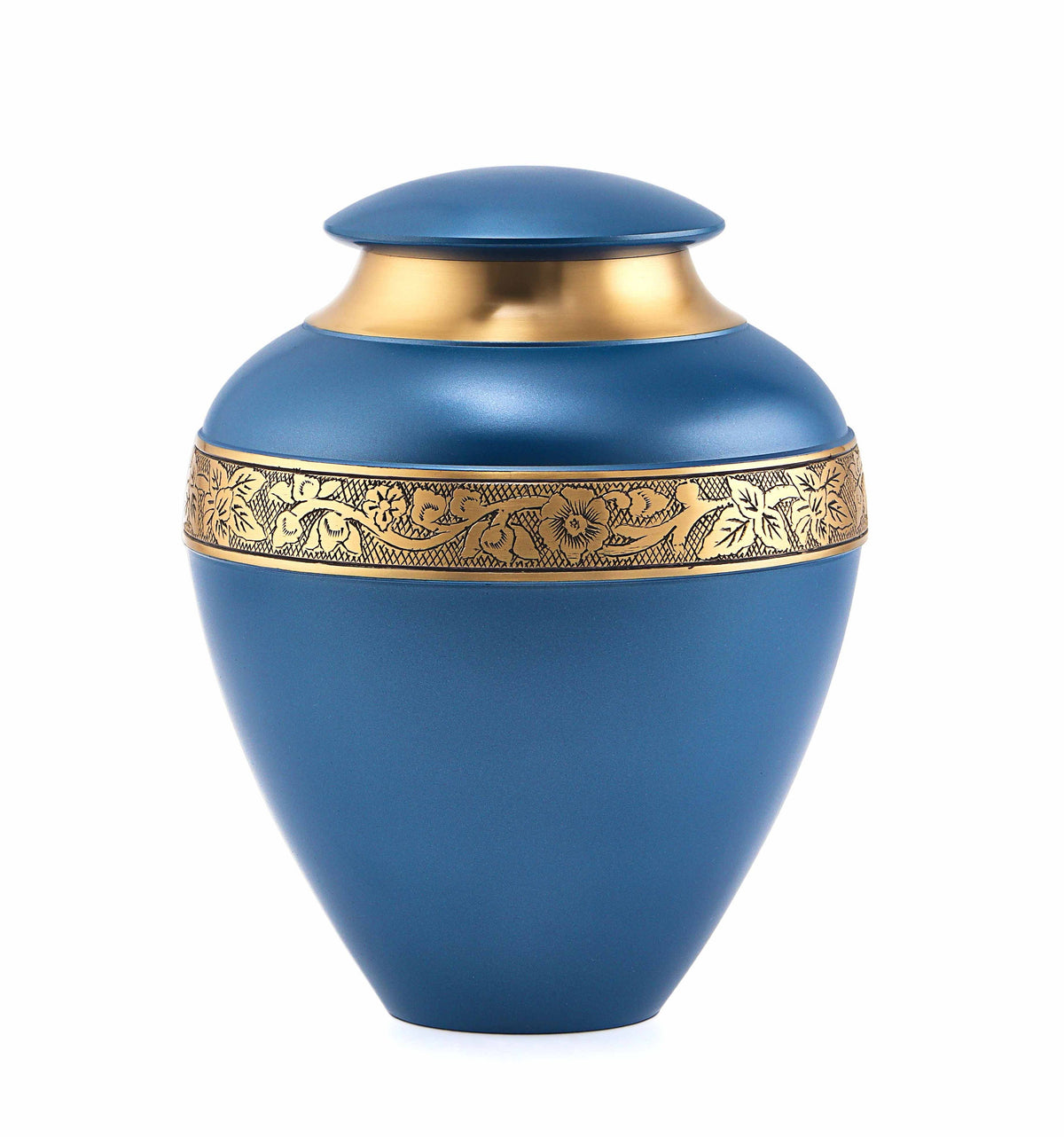 Glorious Golden Blue Adult Cremation Urn for Human Ashes - Cremation Urn - Can be Personalized - Memorial Urn - Urn for Ash - Keepsake Urn