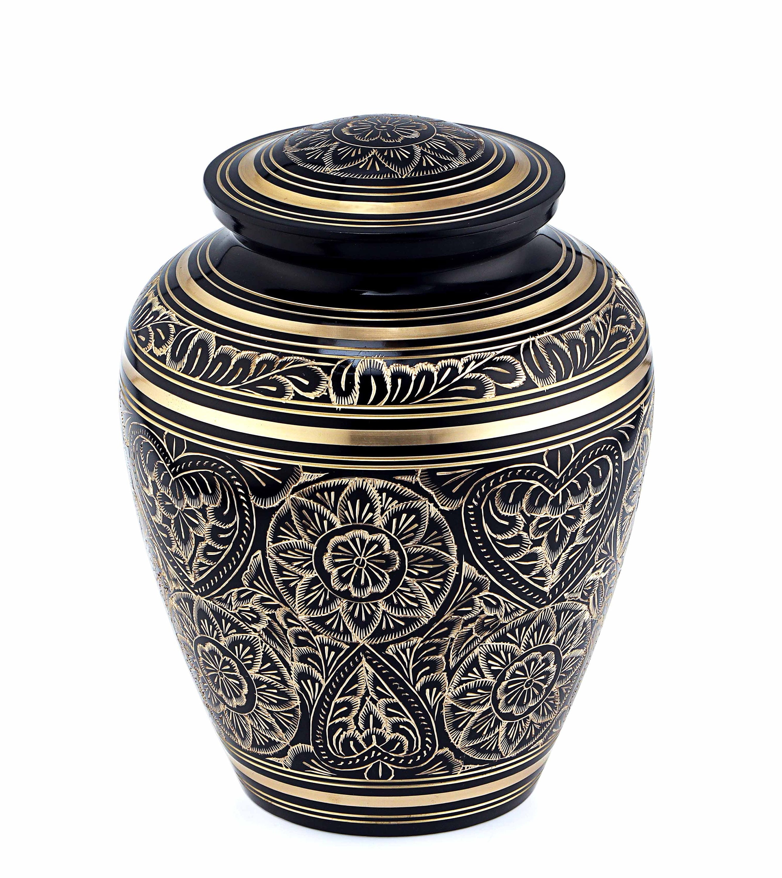 Glorious Golden Black Adult Cremation Urn for Human Ashes - Cremation Urn - Can be Personalized - Memorial Urn - Urn for Ash - Keepsake Urn