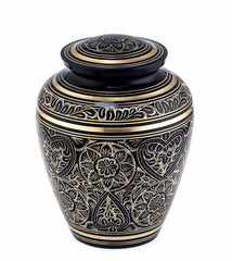 Glorious Golden Black Adult Cremation Urn for Human Ashes - Cremation Urn - Can be Personalized - Memorial Urn - Urn for Ash - Keepsake Urn