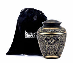 Glorious Golden Black Adult Cremation Urn for Human Ashes - Cremation Urn - Can be Personalized - Memorial Urn - Urn for Ash - Keepsake Urn