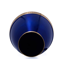 Blue Shining Adult Urn with Golden Engraved Band