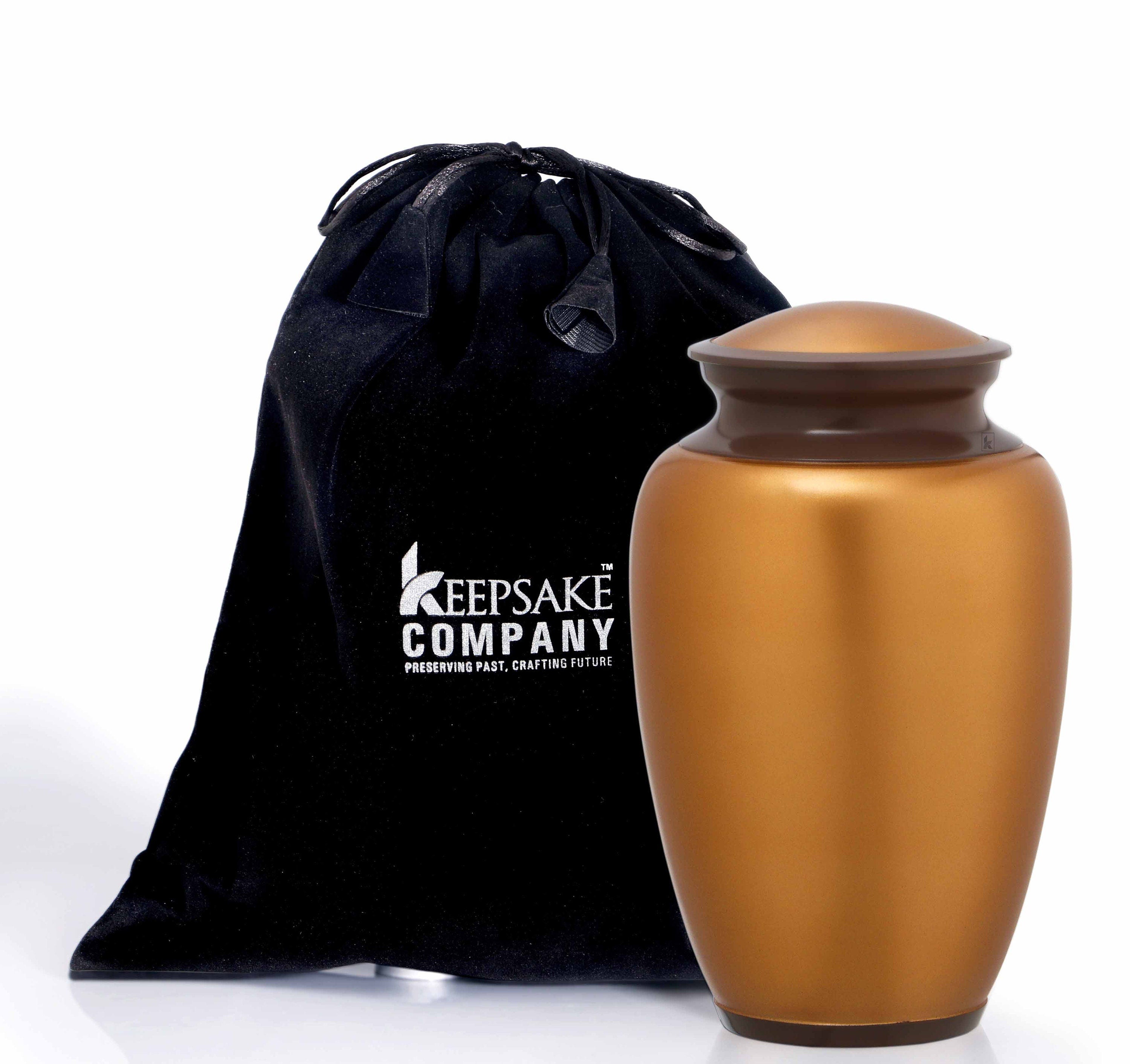 Classic Golden Brown Plain Adult Urn