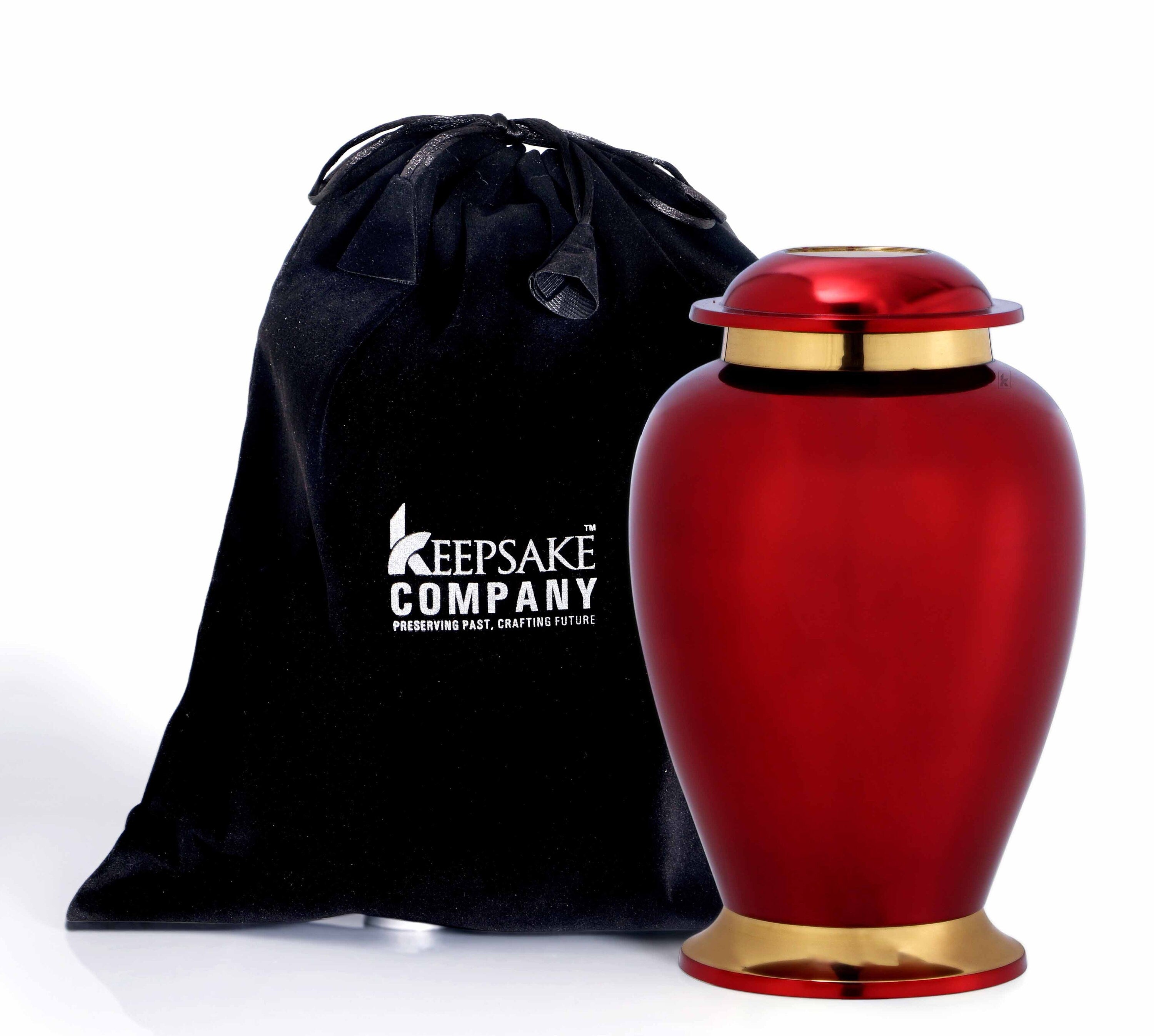 Elegant Engravable Red/ Maroon Adult Urn