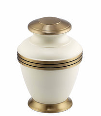 White Cremation Urns for Adult Ashes with Golden Band - Urns for Ashes Adult Male - Urns for Human Ashes - Decorative Urns from Keepsake Co.