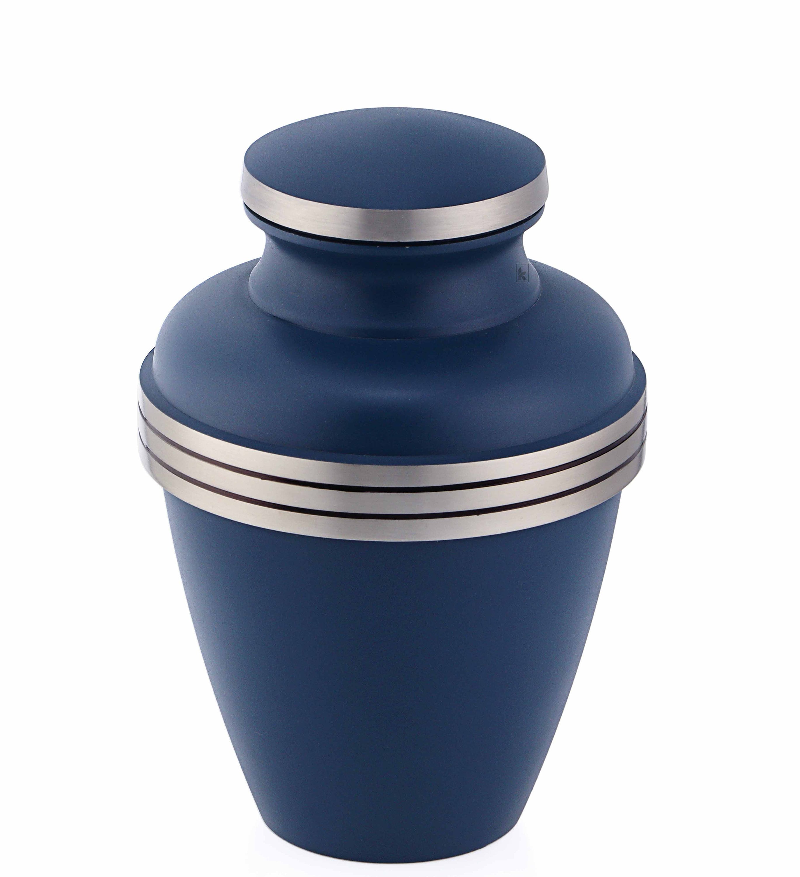 Blue Adult Urn with Silver Band -Urns for Ashes - Urns for Human Ashes - Cremation Urns for Adult Ashes, Ashes Keepsake - Decorative Urns