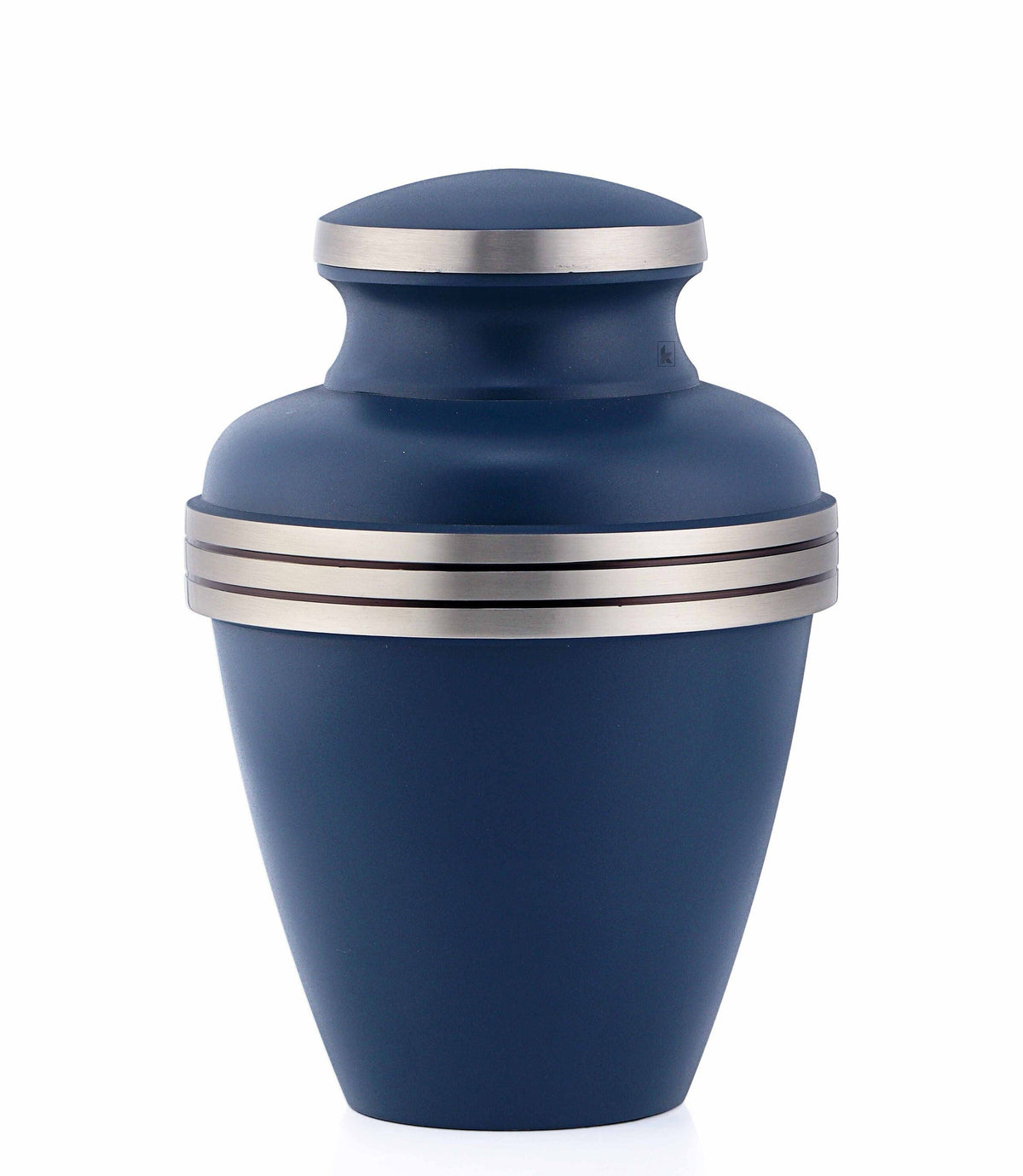 Blue Adult Urn with Silver Band -Urns for Ashes - Urns for Human Ashes - Cremation Urns for Adult Ashes, Ashes Keepsake - Decorative Urns