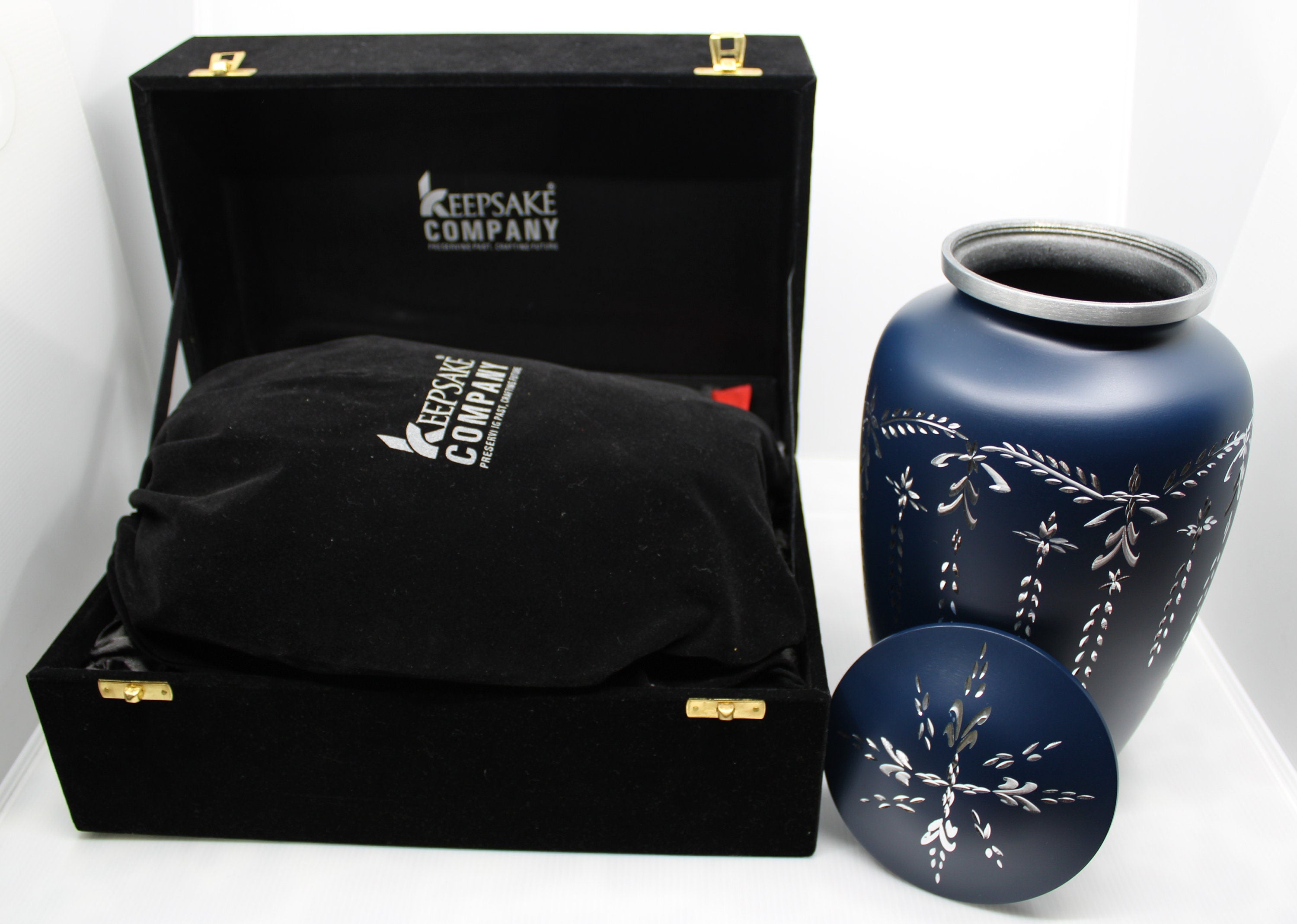 White / Blue / Pink Diamond Engraved Urn