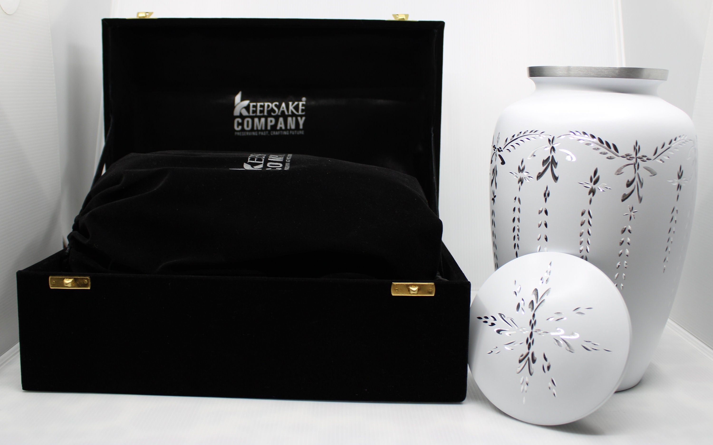 White / Blue / Pink Diamond Engraved Urn