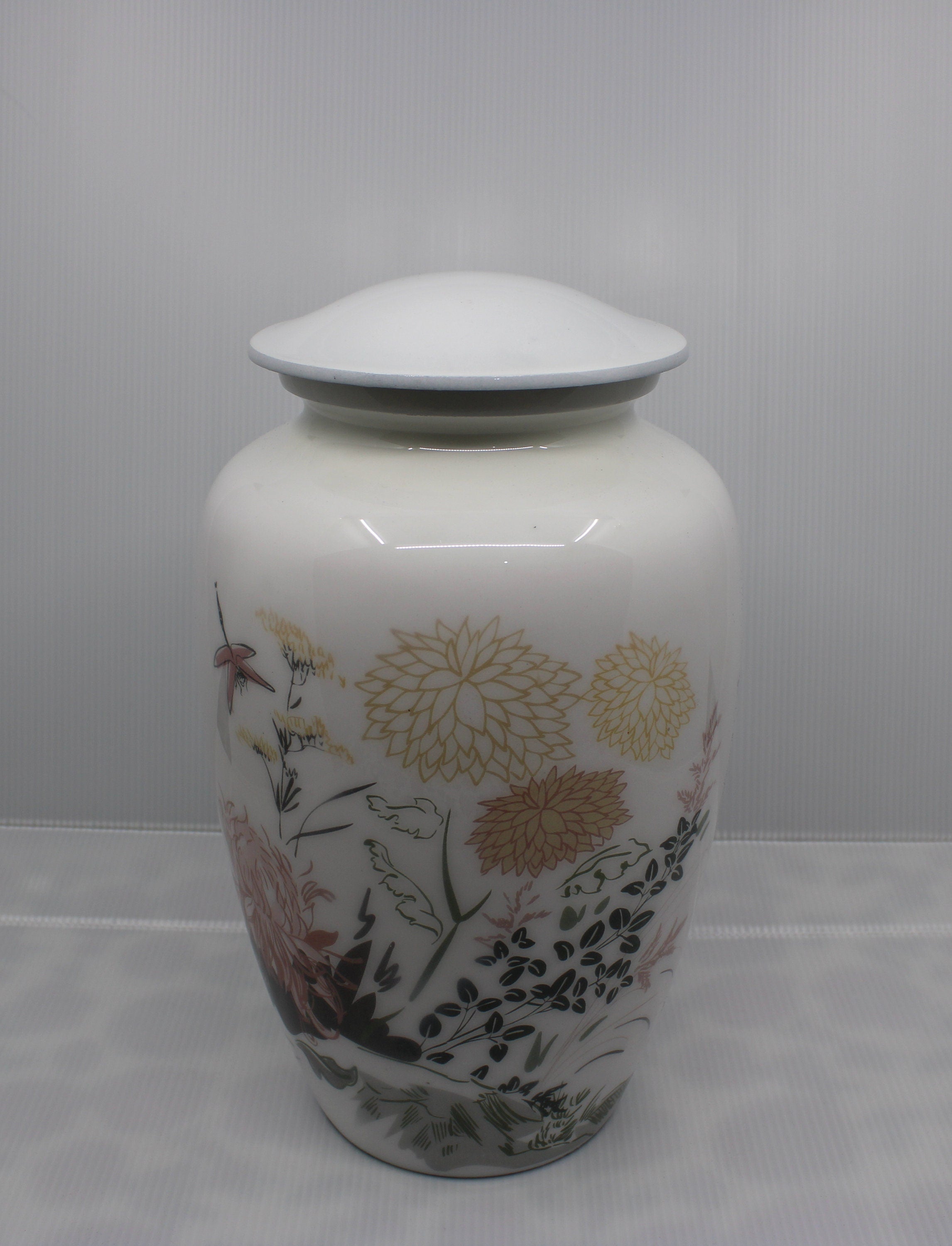 White butterfly flowers Adult Urn - Cremation Urns for Adult Ashes - Urns for Ashes Adult Male - Urn - Urns for Human Ashes - Decorative Urn