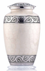 White Enameled Cremation Urn for Adult Ashes / Urns for Ashes Adult Male / Can be Engraved from Keepsake Company