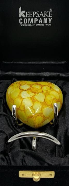 Yellow Personalized Heart Urn /small urns for human ashes / Keepsake Urn for Human ashes/ Mini Urn for Human Ashes from Keepsake Company