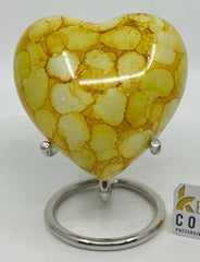 Yellow Personalized Heart Urn /small urns for human ashes / Keepsake Urn for Human ashes/ Mini Urn for Human Ashes from Keepsake Company