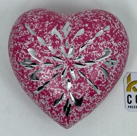 Keepsake Company's Heart Shaped Urns engraved in floral design  for Human Ashes - Perfect for Adults & Infants