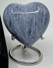 Keepsake Company's Heart Shaped Urns in grey colour with Stand and Box for Human Ashes - Perfect for Adults & Infants