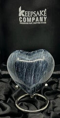 Keepsake Company's Heart Shaped Urns in grey black colour with Stand and Box for Human Ashes - Perfect for Adults & Infants