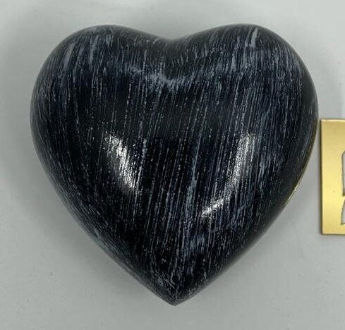 Keepsake Company's Heart Shaped Urns in grey black colour with Stand and Box for Human Ashes - Perfect for Adults & Infants