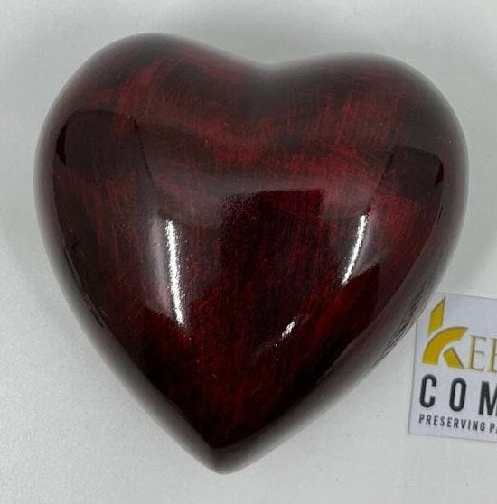 Keepsake Company's Heart Shaped Urns in Red colour with Stand and Box for Human Ashes - Perfect for Adults & Infants