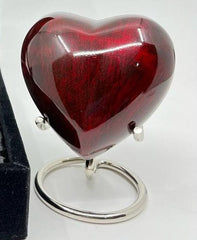 Keepsake Company's Heart Shaped Urns in Red colour for Human Ashes - Perfect for Adults & Infants