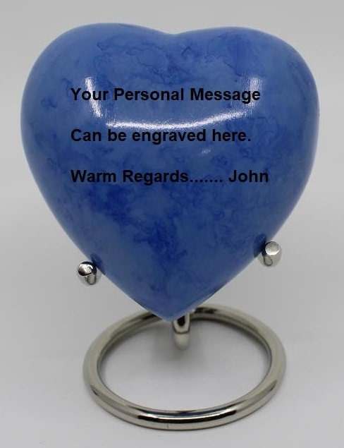 Keepsake Company's Heart Shaped customisable / Engravable Urns for Human Ashes - Perfect for Adults & Infants