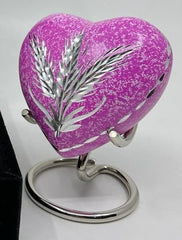 Keepsake Company's Heart Shaped mini Urns wheat engraved  for Human Ashes - Perfect for Adults & Infants