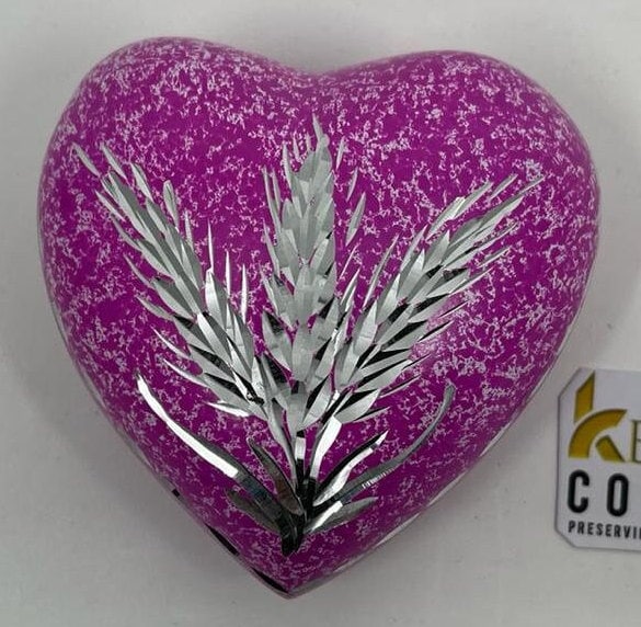 Keepsake Company's Heart Shaped mini Urns wheat engraved  for Human Ashes - Perfect for Adults & Infants