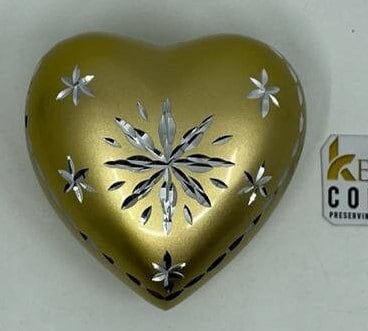 Keepsake Company's Heart Shaped mini Urns with floral engraving  for Human Ashes - Perfect for Adults & Infants