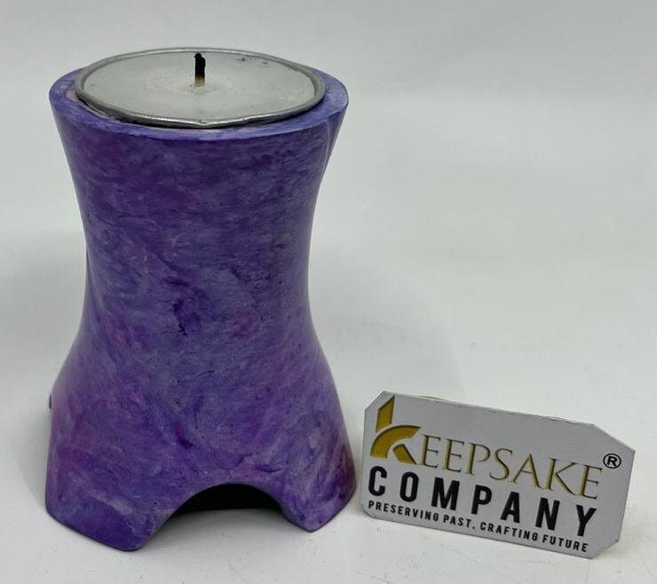 Keepsake Company's Tealight Cremation Urn in shades of lavender color .