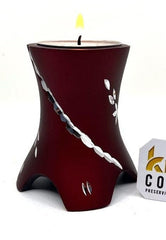 Keepsake Company's Tealight Cremation Urn in gracious Maroon / Red color and sparkling engraving design