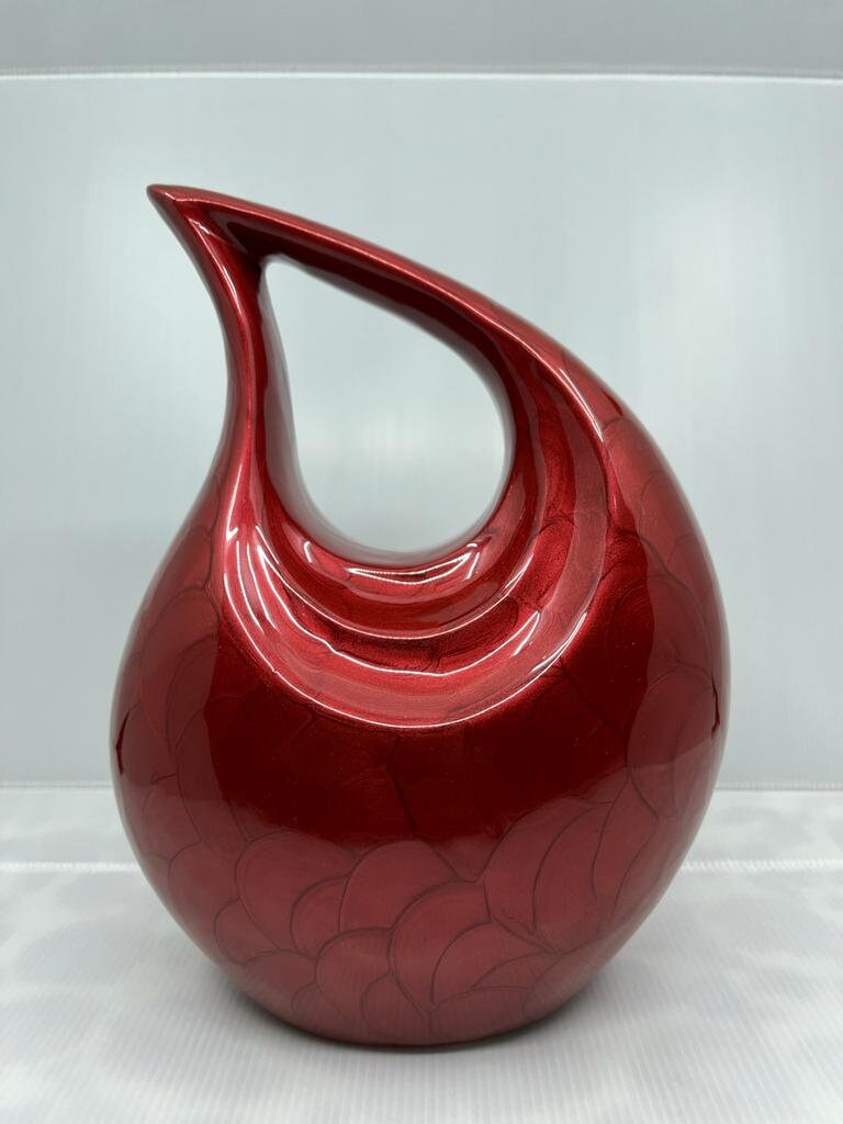 Red Teardrop Adult Cremation Urn For Human Ashes - Can be Engraved in Different Color from Keepsake Company