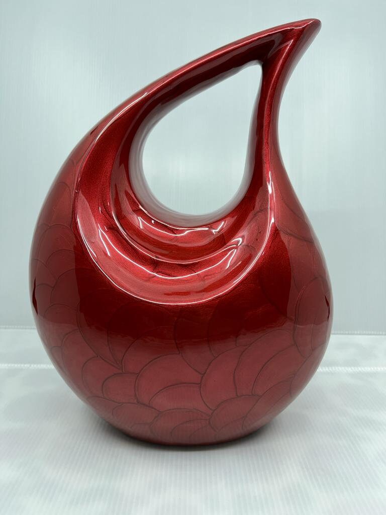 Red Teardrop Adult Cremation Urn For Human Ashes - Can be Engraved in Different Color from Keepsake Company