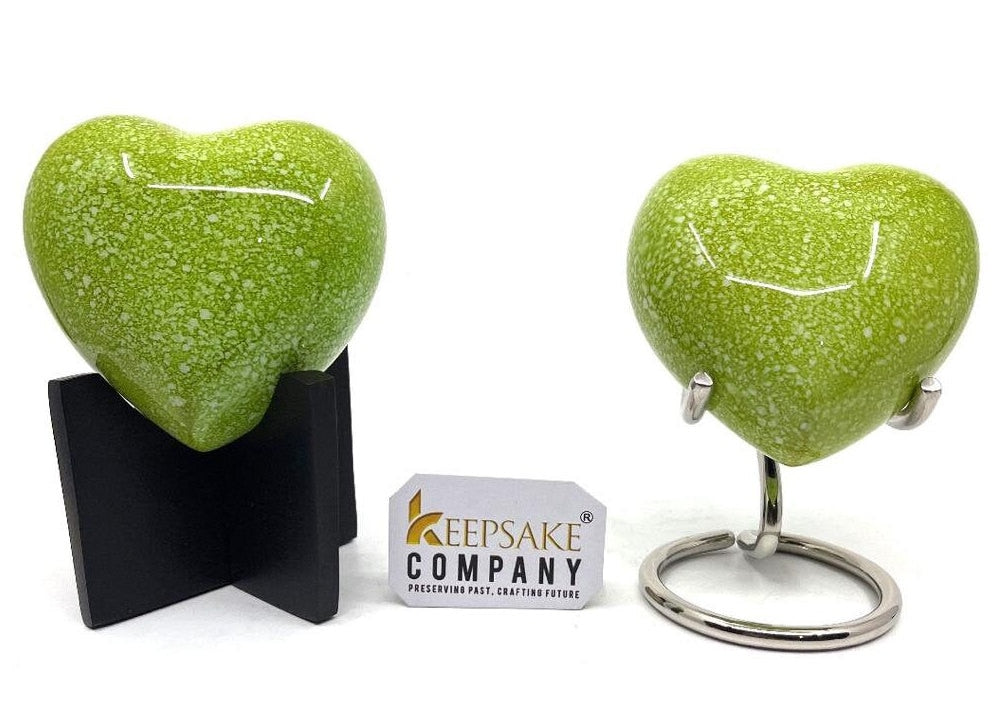 Green Small Heart Urns for Human Ashes - Mini Urns for Human Ashes - Urns - Urn - Ashes Urn - Urn for Human Ashes - Ashes Urn from Keepsake