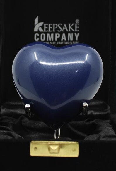 Heart Urn in Blue Colour / Small Urns for Human Ashes / Mini Urns for Humar Ashes from Keepsake Company