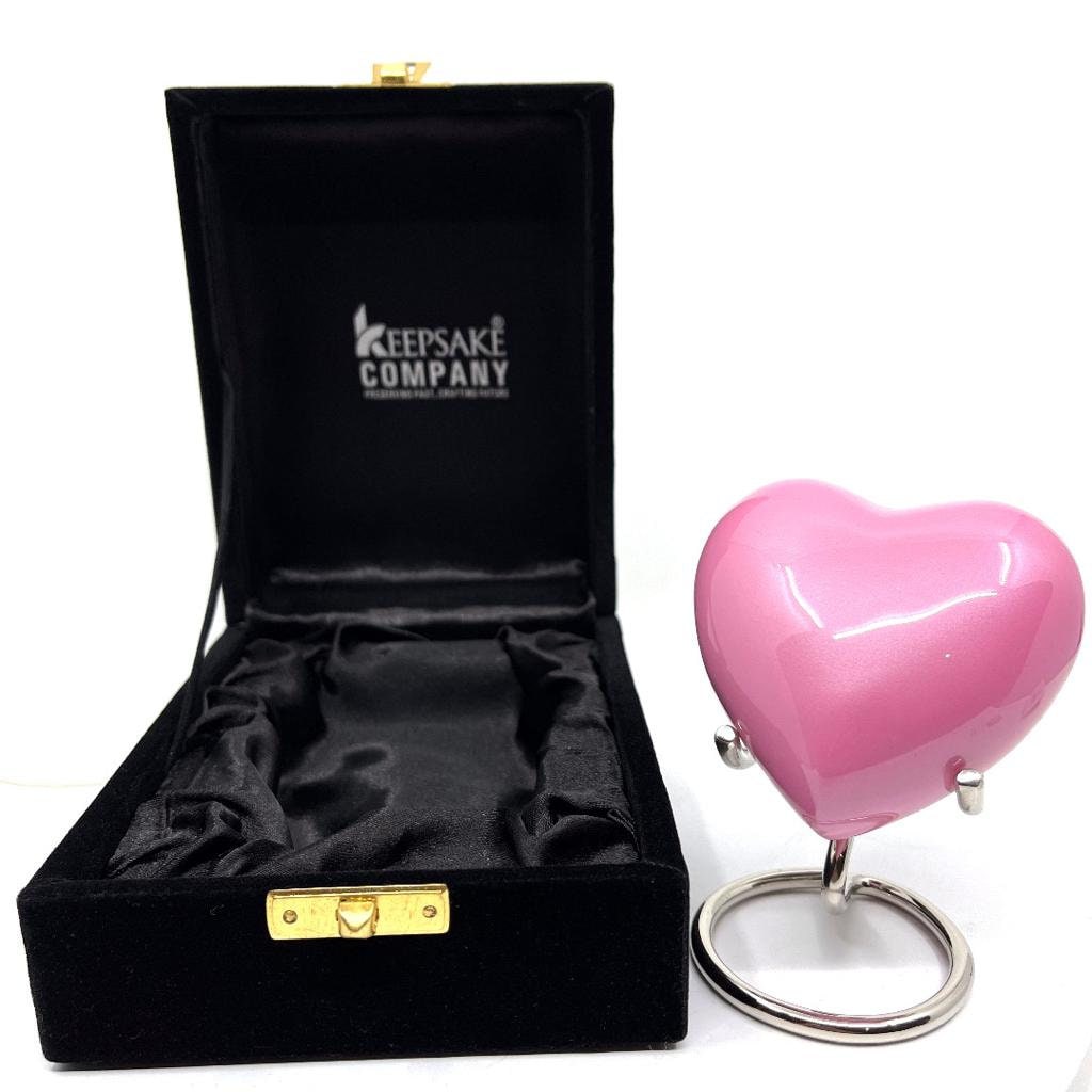 Keepsake Company's Customizable/ Personalized Heart Shaped Urn in Pink Colour for Human Ashes - Perfect for Adults & Infants