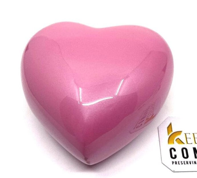 Keepsake Company's Customizable/ Personalized Heart Shaped Urn in Pink Colour for Human Ashes - Perfect for Adults & Infants