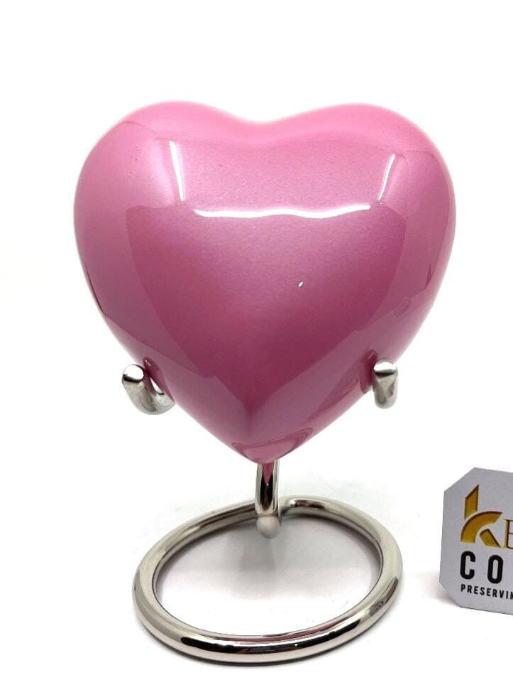 Keepsake Company's Customizable/ Personalized Heart Shaped Urn in Pink Colour for Human Ashes - Perfect for Adults & Infants