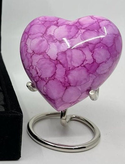 Keepsake Company's Heart Shaped Urns in Pink Cloud Designs for human Ashes - Perfect for Adults & Infants