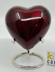 Keepsake Company's Heart Shaped Urns in Red colour for Human Ashes - Perfect for Adults & Infants