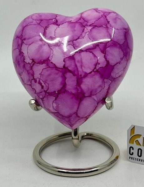 Keepsake Company's Heart Shaped Urns in Pink Cloud Designs for human Ashes - Perfect for Adults & Infants