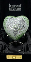 Keepsake Company's Heart Shaped mini Urns rose engraved  for Human Ashes - Perfect for Adults & Infants