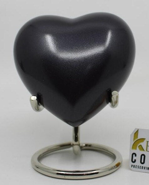 Keepsake Company's Customisable/ Personalized Heart Shaped Urns in Aubergine color for Human Ashes - Perfect for Adults & Infants