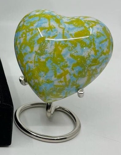 Keepsake Company's Heart Shaped Urn in multicolor for Human Ashes - Perfect for Adults & Infants