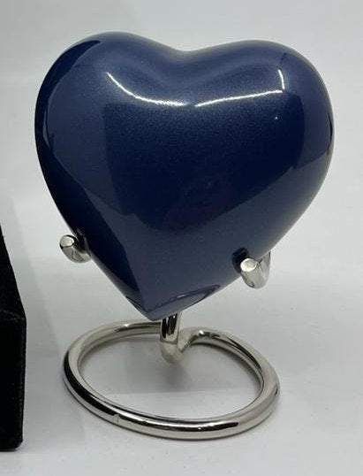 Heart Urn in Blue Colour / Small Urns for Human Ashes / Mini Urns for Humar Ashes from Keepsake Company