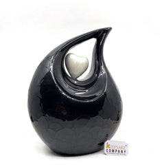 Black Pearl Teardrop Cremation Urns for Adult Ashes - Urn - Urns for Ashes Adult Male - Urns for Human Ashes - Cremation Urn by Keepsake Co.