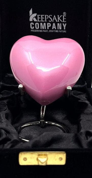 Keepsake Company's Customizable/ Personalized Heart Shaped Urn in Pink Colour for Human Ashes - Perfect for Adults & Infants