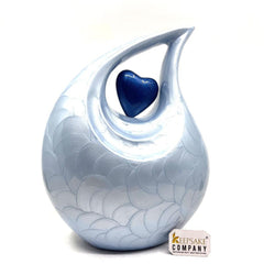 Light Blue Teardrop Cremation Urns for Ashes Adult Male - Urns for Human Ashes - Urn - Cremation Urn - Funeral Urns from Keepsake Company