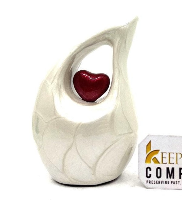 White Pearl mini Cremation Urn, Cremation Keepsake For Human Ashes, Can be Engraved in Any Color from Keepsake Company