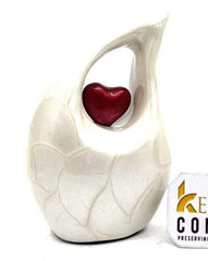 White Pearl mini Cremation Urn, Cremation Keepsake For Human Ashes, Can be Engraved in Any Color from Keepsake Company